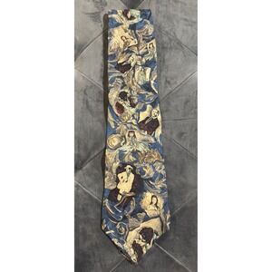 Vintage 1992 American Film Classics Gone With The Wind Tie Navy Blue Gold Silk
